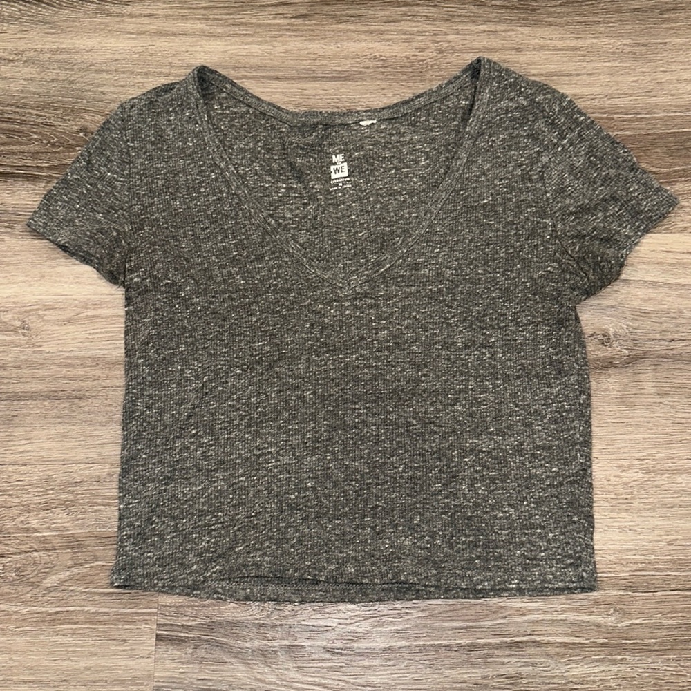 Dark Grey V-Neck Baby T-Shirt